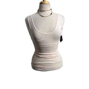 Pink Reversible‎ V-Neck Scoop Neck Tank Top Slim Fit Stretch Cami Layering S